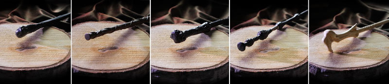 Baguettes Harry Potter en verre Arribas. 