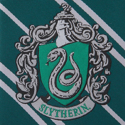 Cravate Serpentard (adulte) logo tissé - Harry Potter