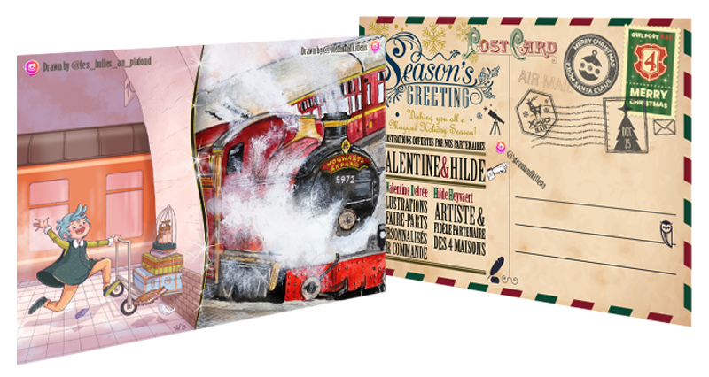 Carte postale illustrée de Hilde & Valentine 2022.
