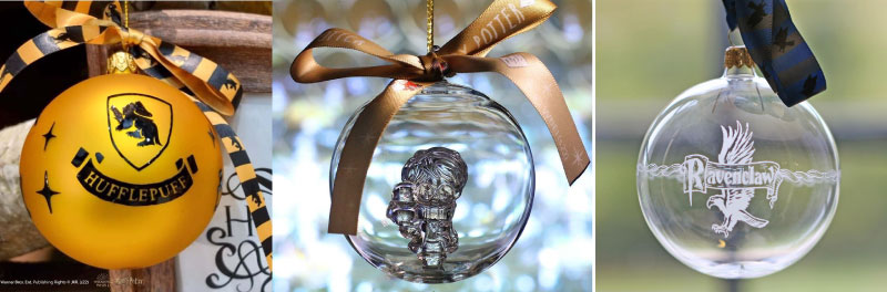 Boules de Noël Harry Potter en verre Arribas. 