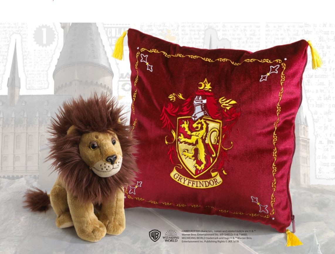 Coussin Gryffondor et peluche lion - Noble Collection Harry Potter
