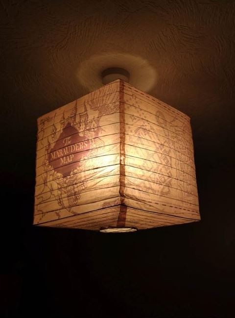 Lanterne abat-jour en papier carte du maraudeur