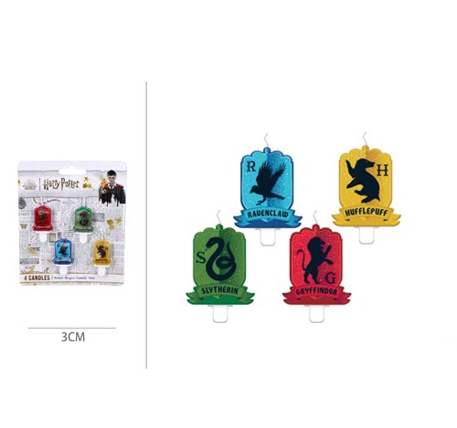 4 bougies anniversaire Harry Potter -  Les 4 Maisons Poudlard