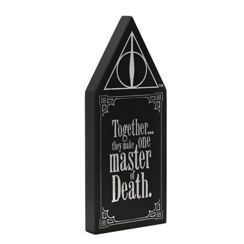 Plaque bois phosphorescent Reliques de la Mort - Morsmordre Harry Potter