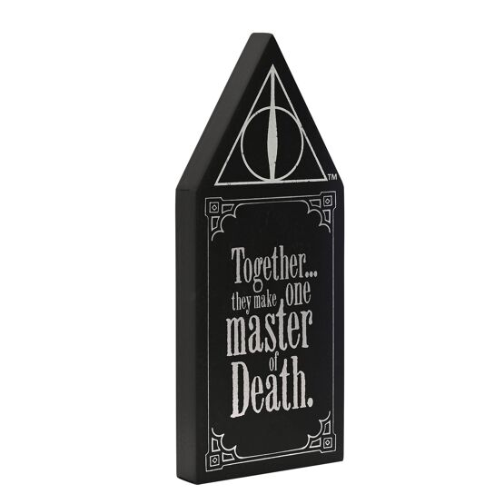 Plaque bois phosphorescent Reliques de la Mort - Morsmordre Harry Potter