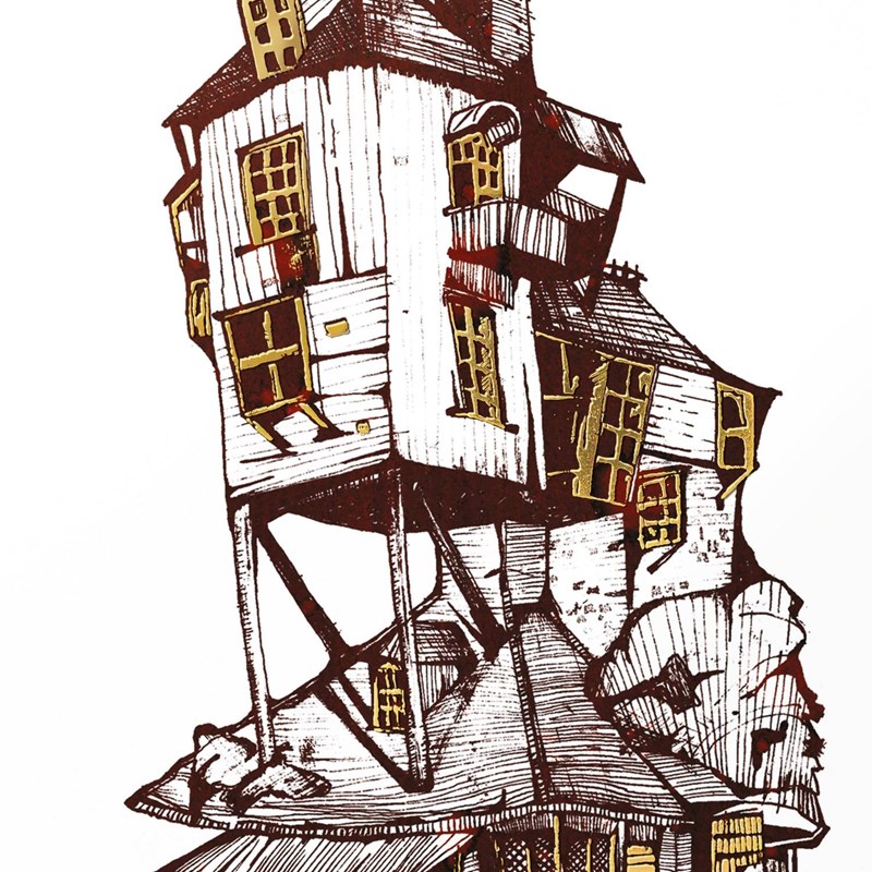 Carte postale Harry Potter par MinaLima - Le Terrier