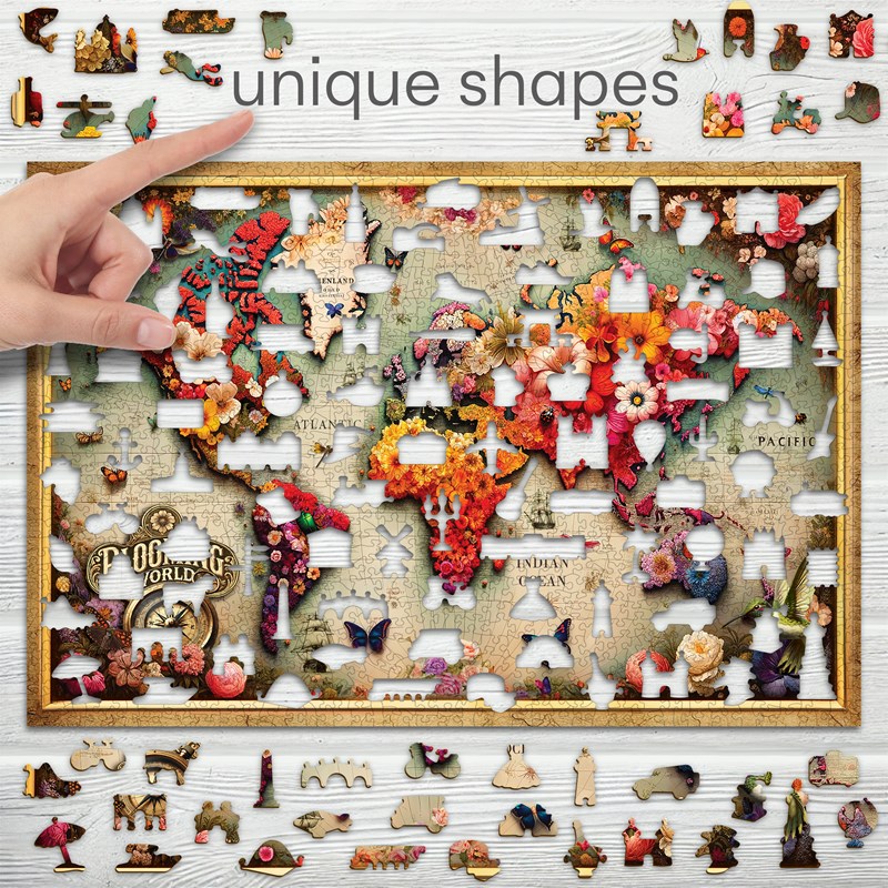 Puzzle en bois Carte du Monde Colorée 1000pcs