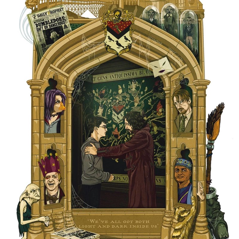 Carte postale Harry Potter par MinaLima - 'We've all got both light and dark inside us'