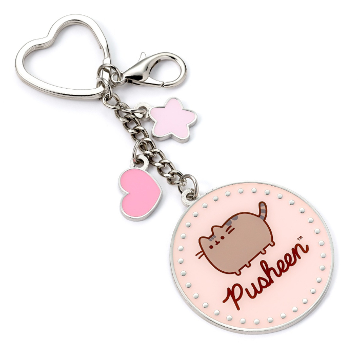 Porte-clés Pusheen rose avec charms