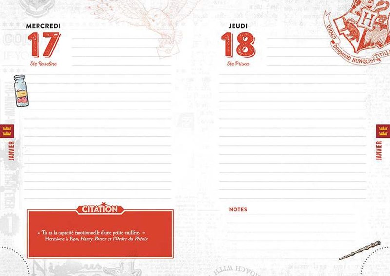 Agenda Harry Potter 2023-2024