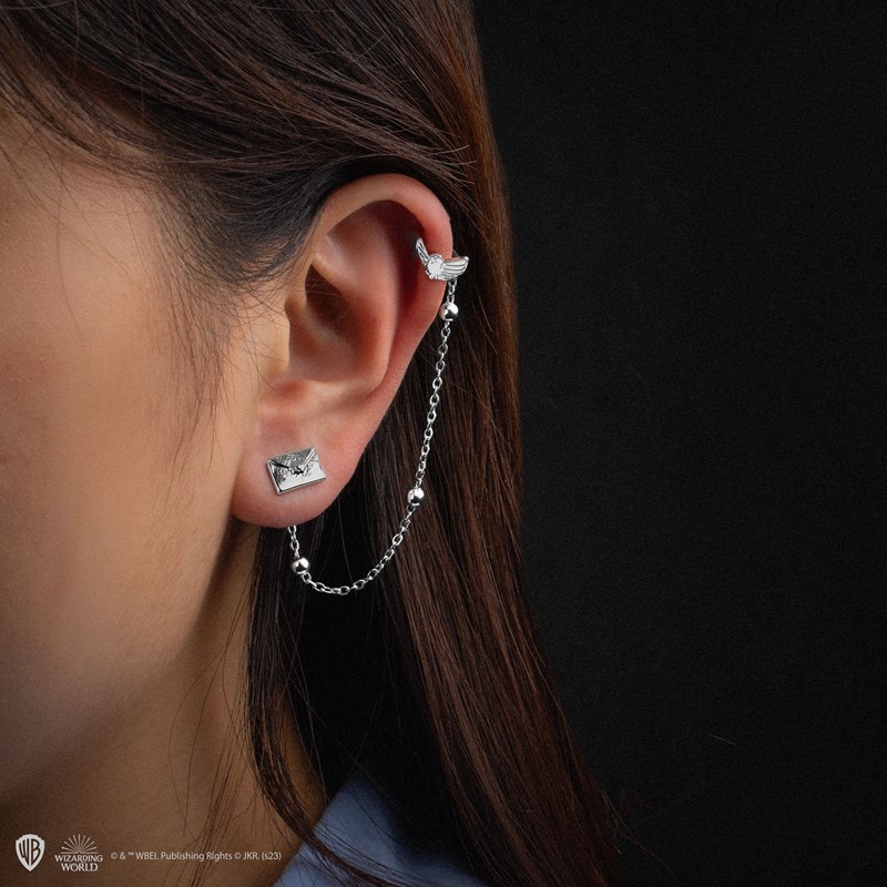 Boucle et bague d'oreille Hedwige - Harry Potter