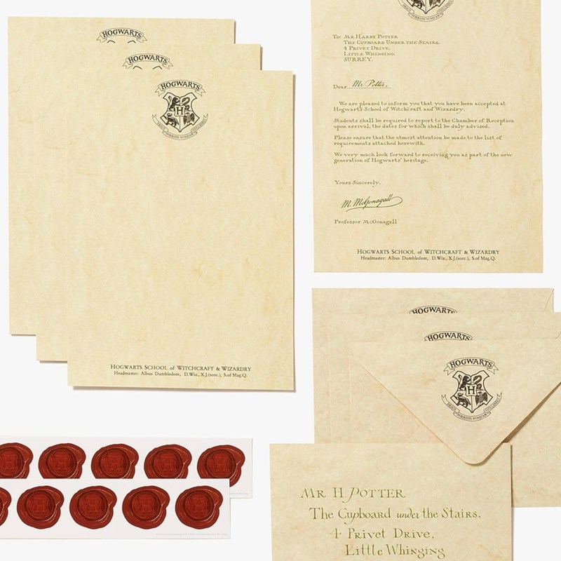 Set d'écriture Lettre acceptation Harry Potter - MinaLima - 25 Ans de Magie