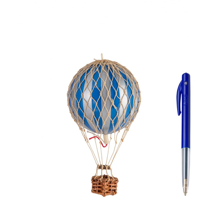 Montgolfière bleu/argent diamètre 8,5 cm