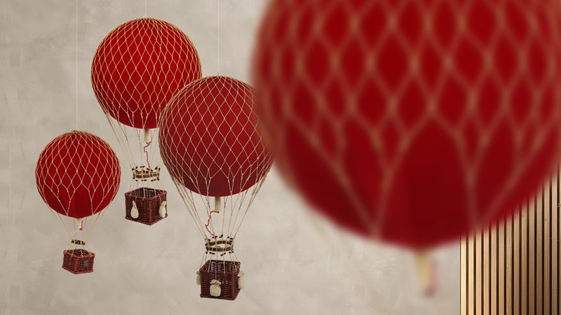 Montgolfières décoratives en velours