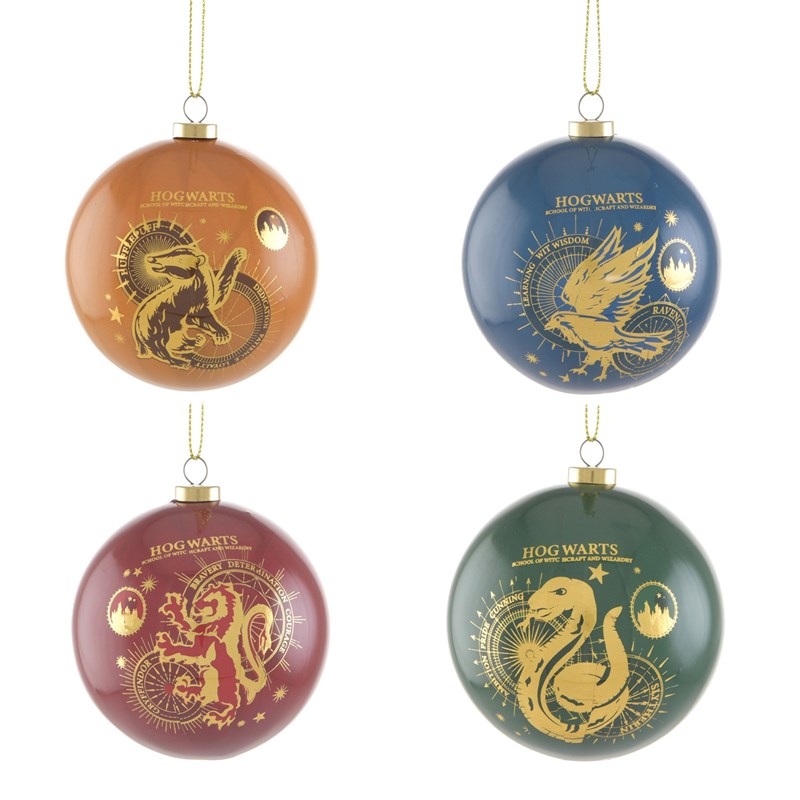 Lot de 4 boules de Noël Harry Potter - Yule Houses