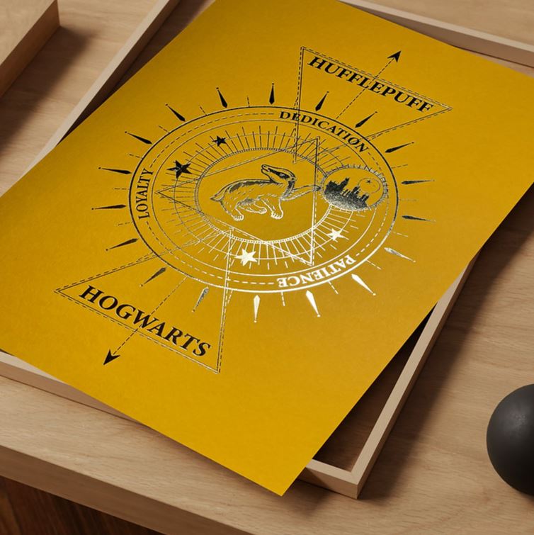 Artprint Poufsouffle dorure à chaud - Harry Potter