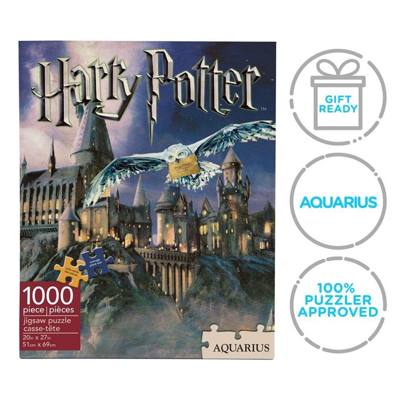 Puzzle Château Poudlard et Hedwige de nuit - 1000 pièces