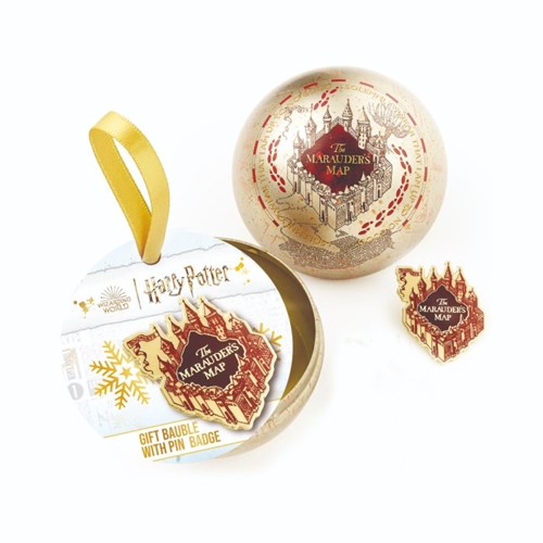 Boule de Noël et pin's Carte du Maraudeur - Harry Potter