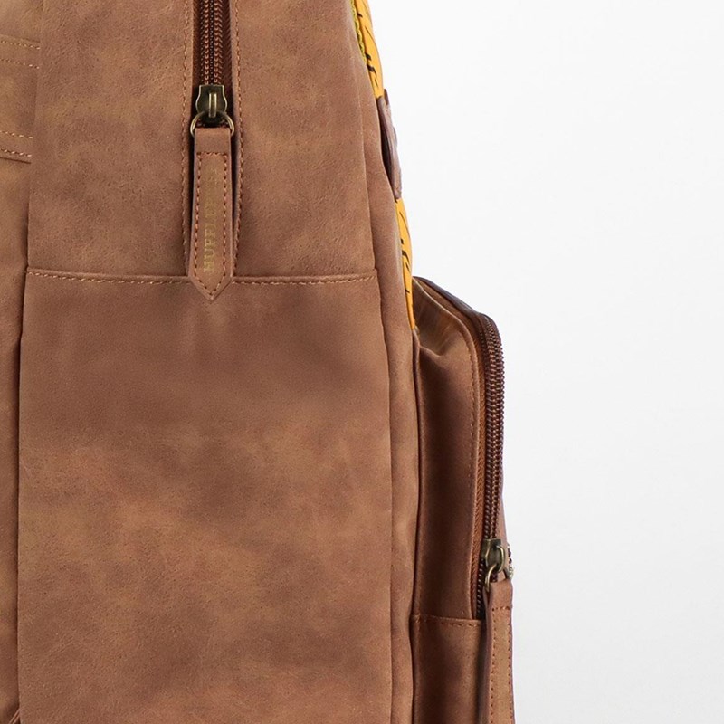 SAC A DOS CUIR BRUN CASUAL POUFSOUFFLE - POUFSOUFFLE