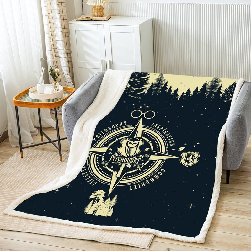 Plaid Sherpa Pitchounet – Édition Rose des Vents (150 x 200 cm)