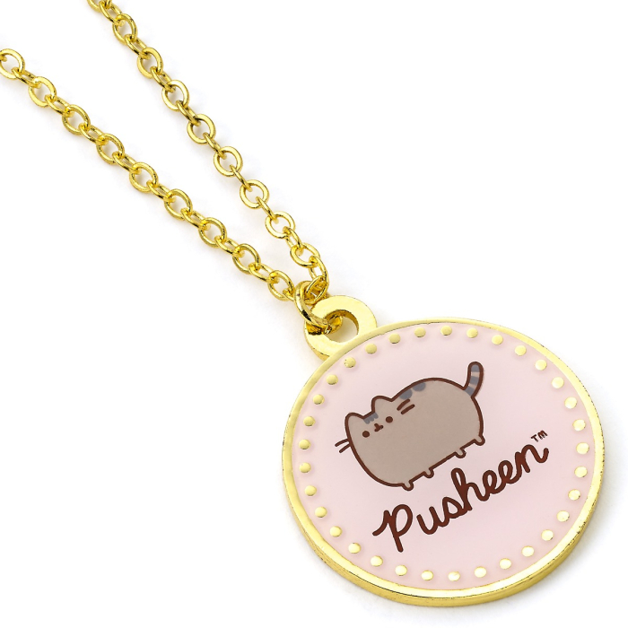 Collier Pusheen doré émaillé
