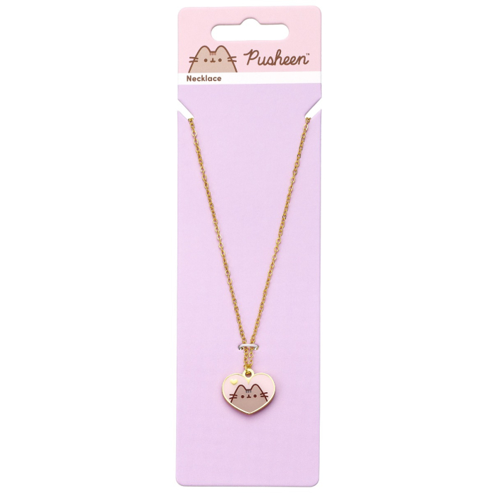 Collier coeur doré Pusheen