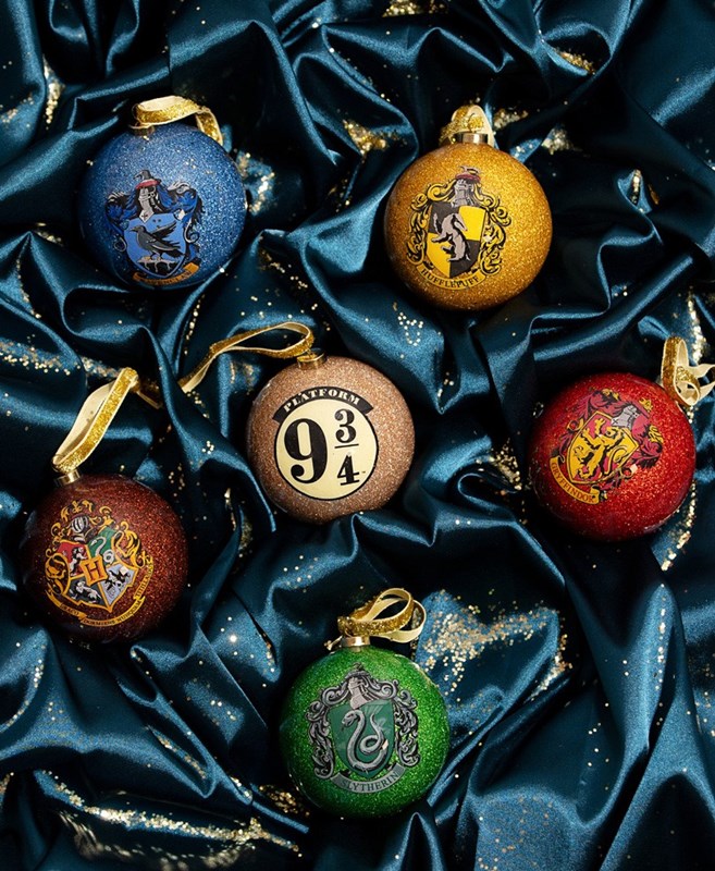 Lot de 6 boules de Noël à paillettes Harry Potter