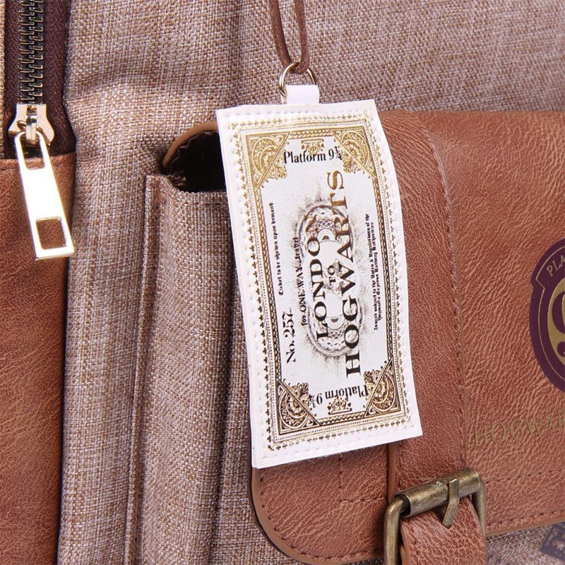 SAC A DOS CUIR BRUN VOIE 9¾ CASUAL - HARRY POTTER