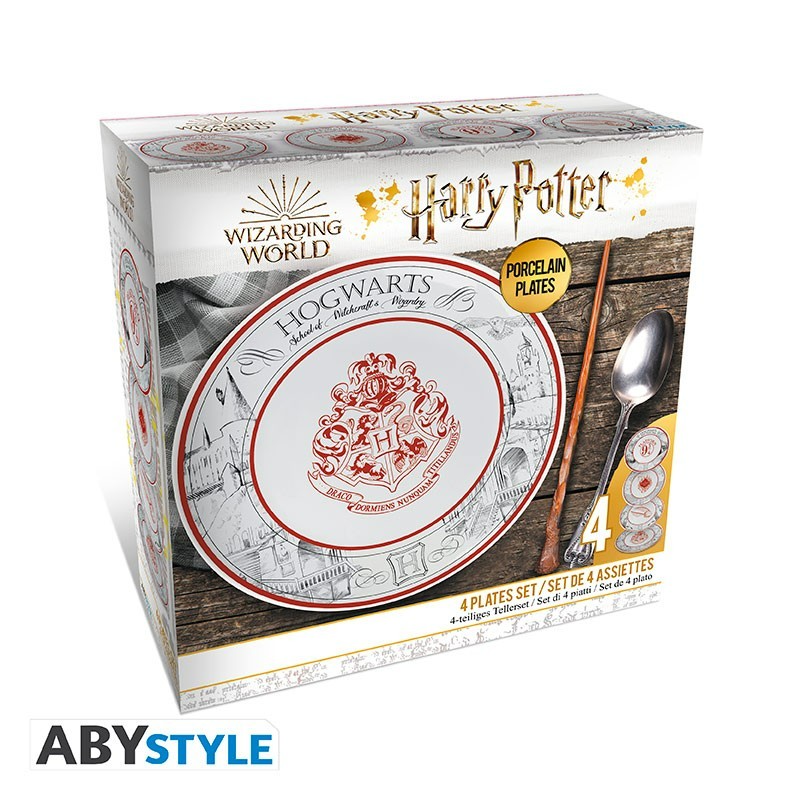 Set 4 assiettes Harry Potter en porcelaine