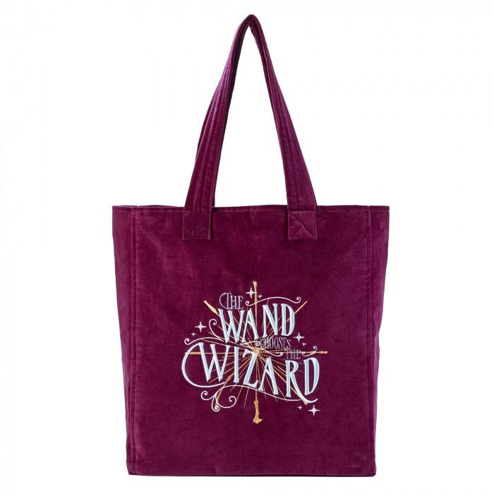 Sac fourre-tout en velours Harry Potter « La baguette choisit le sorcier »