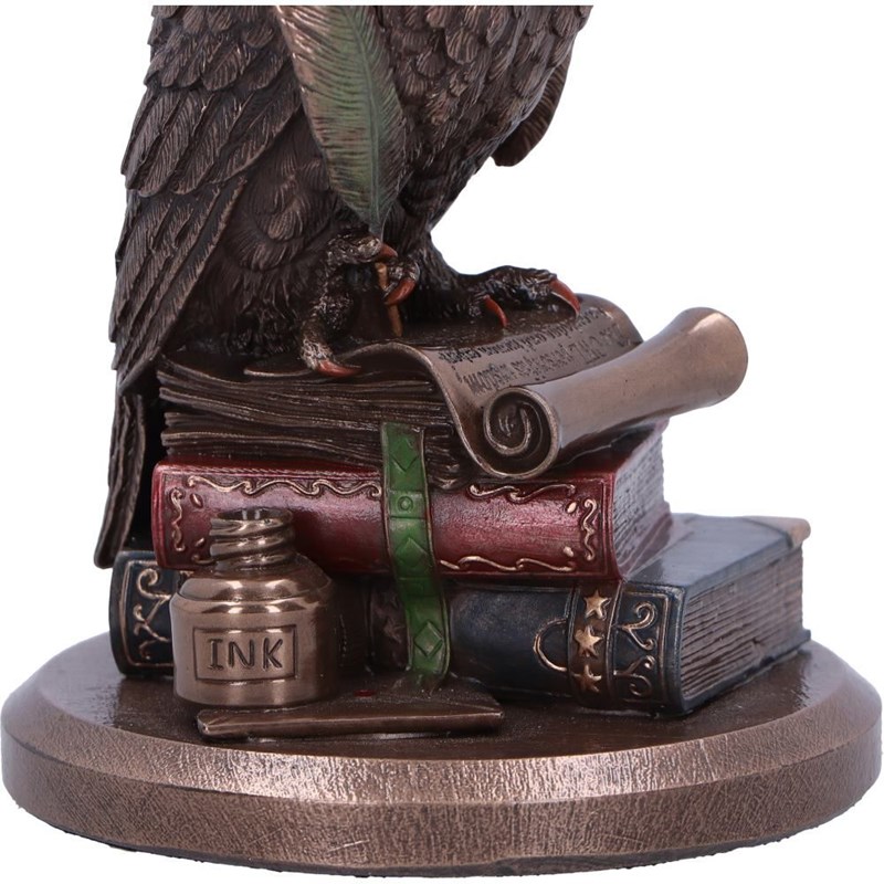 Statuette hiboux sur livres en bronze - 14,5 cm