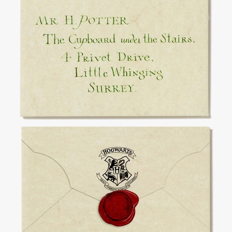 Set 2 magnets Lettre acceptation Harry Potter - MinaLima - 25 Ans de Magie