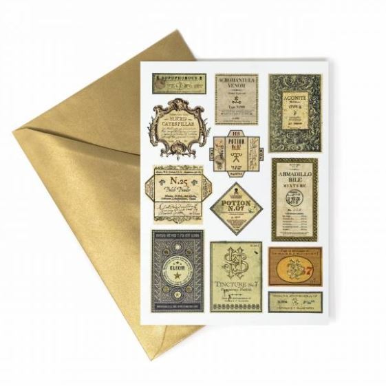 Carte de voeux - Étiquettes Potions Slughorn