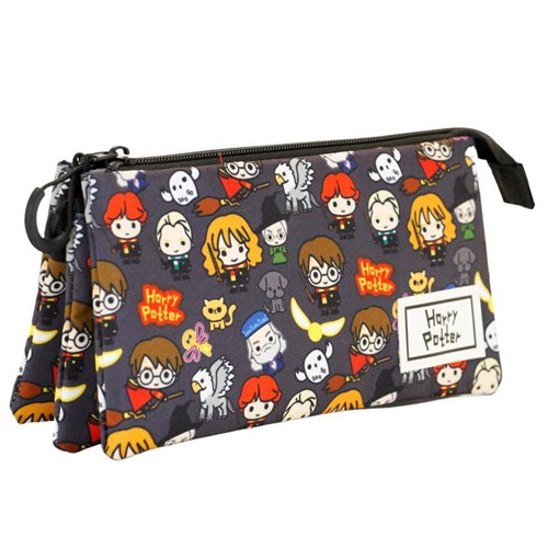 Trousse plumier triple Harry Potter Chibi