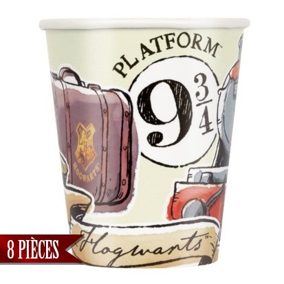 Pack 8 gobelets en carton Harry Potter 9 3/4