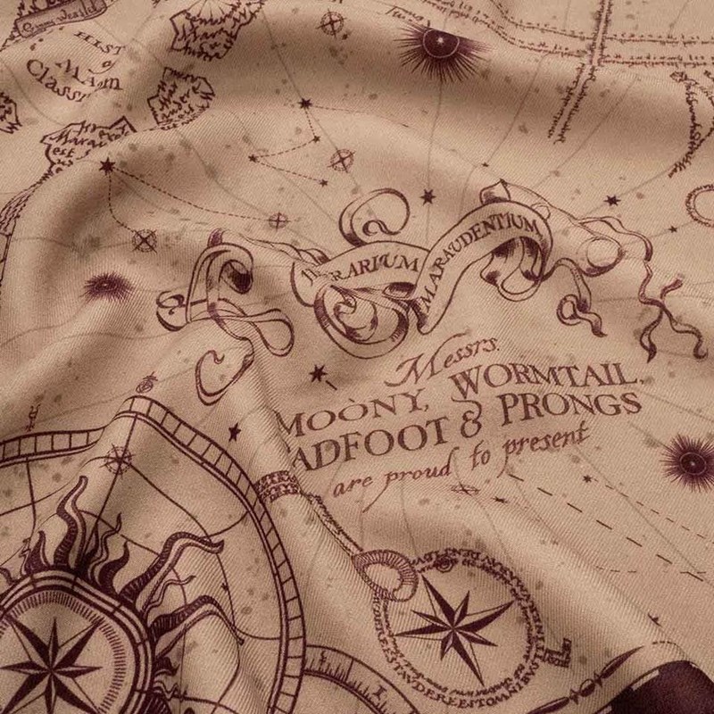 Echarpe en laine et soie 67x180, Harry Potter, La carte du Maraudeur