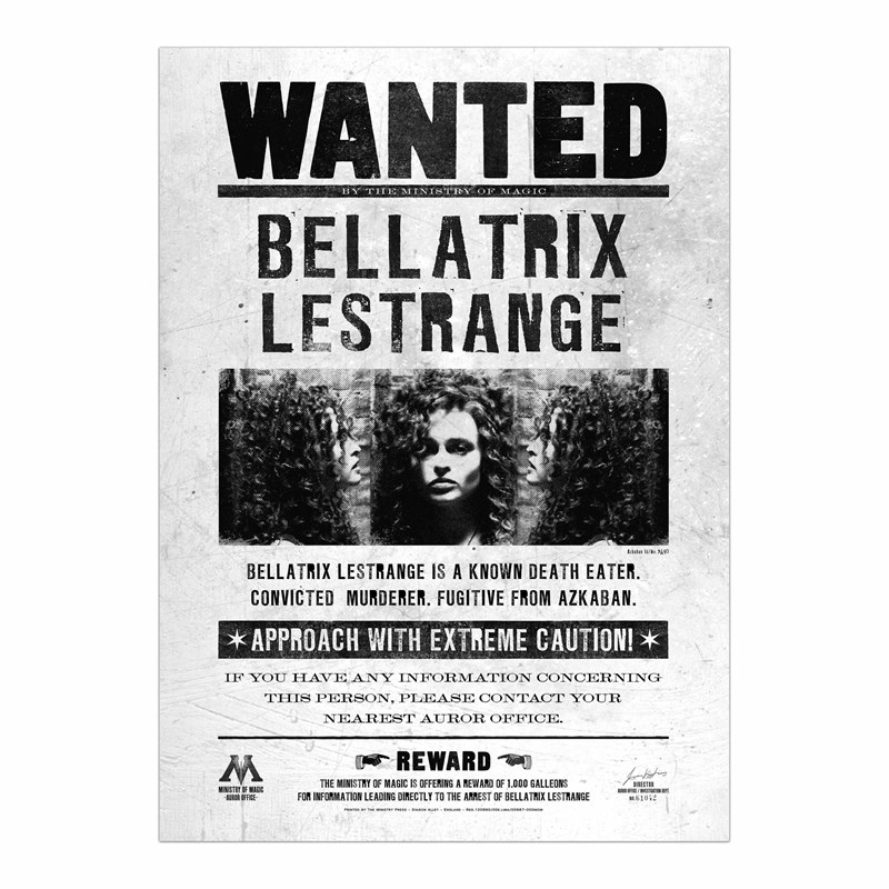 Poster Wanted Bellatrix - MinaLima