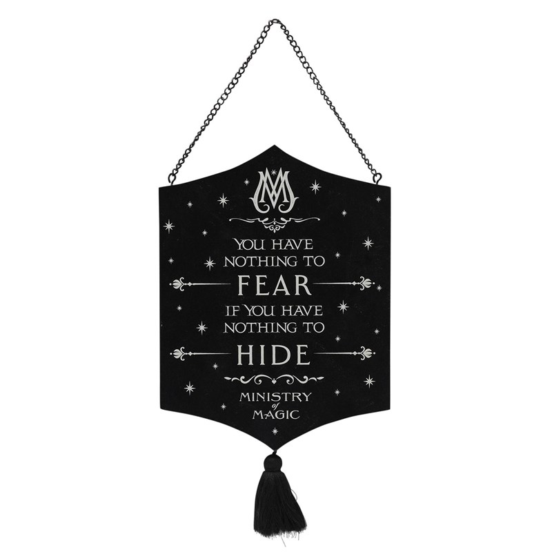 Plaque suspendue phosphorescente Ministère -  Harry Potter