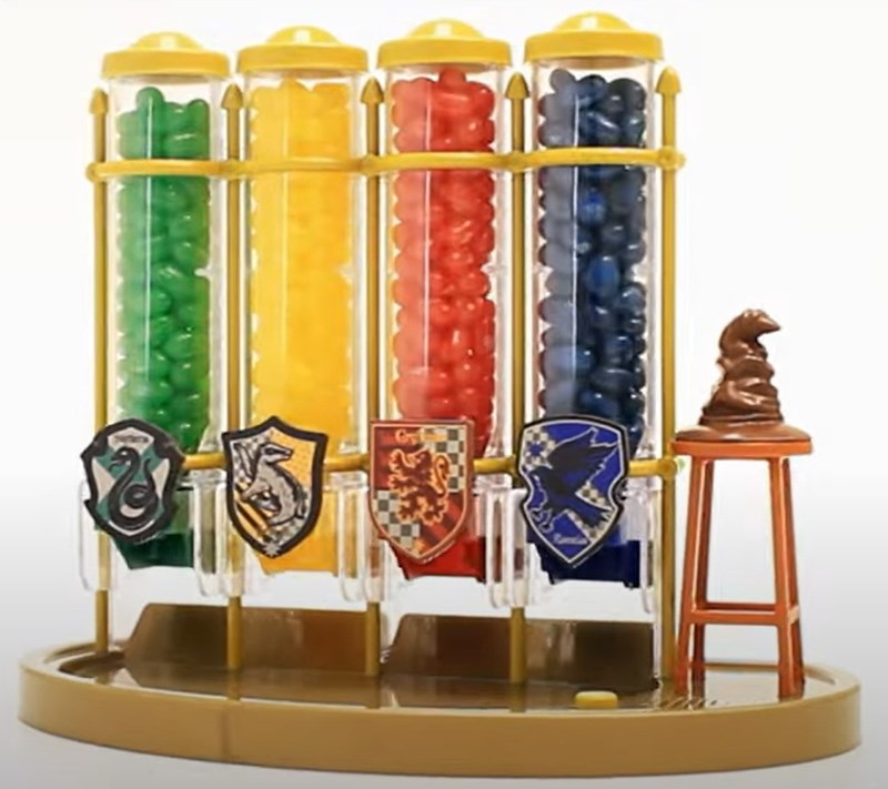 Sablier des points des 4 maisons de Poudlard Jelly Belly - Harry Potter