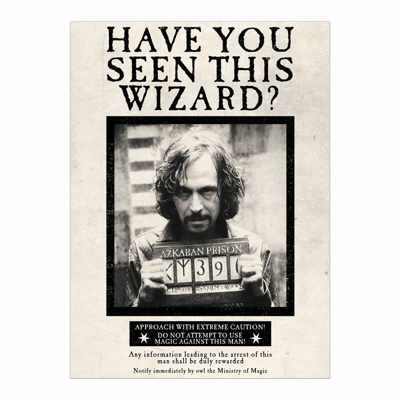 Poster Sirius Black "Have You Seen This Wizard" - MinaLima
