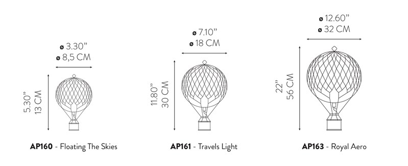 Montgolfières décoratives en velours