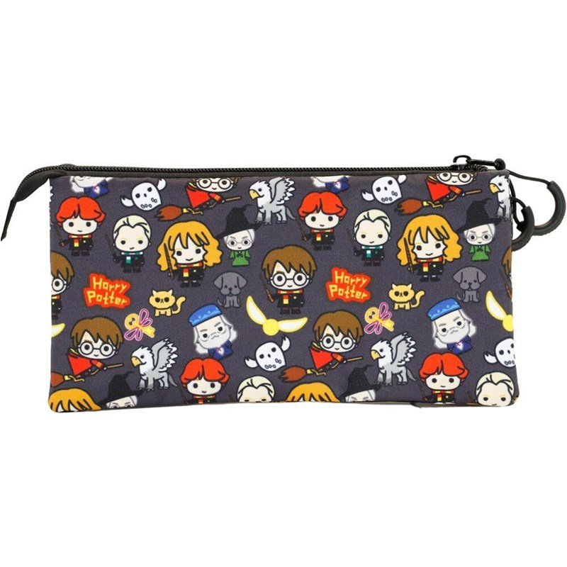 Trousse plumier triple Harry Potter Chibi