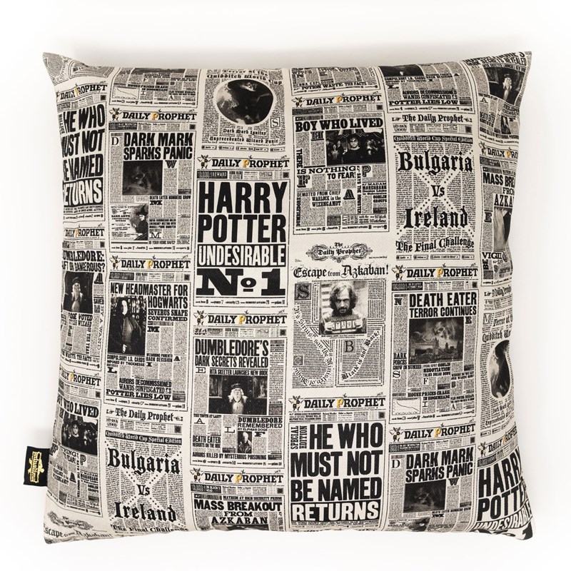 Housse de coussin 100% coton Gazette du Sorcier - MinaLima