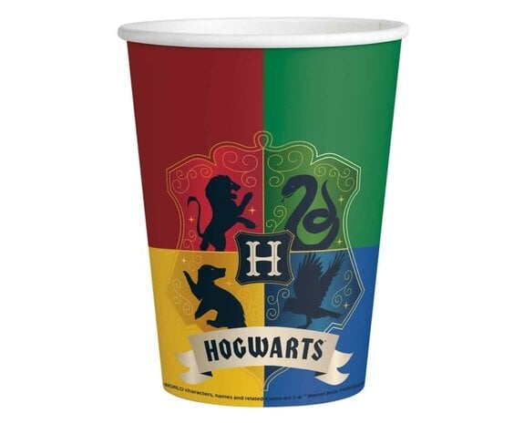 8 gobelets carton maisons de Poudlard - Harry Potter