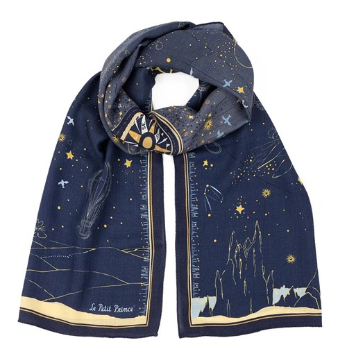 Echarpe en laine et soie 46x180 Les voyages du petit prince
