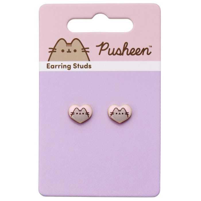 Boucles d'oreilles coeurs dorés - Pusheen