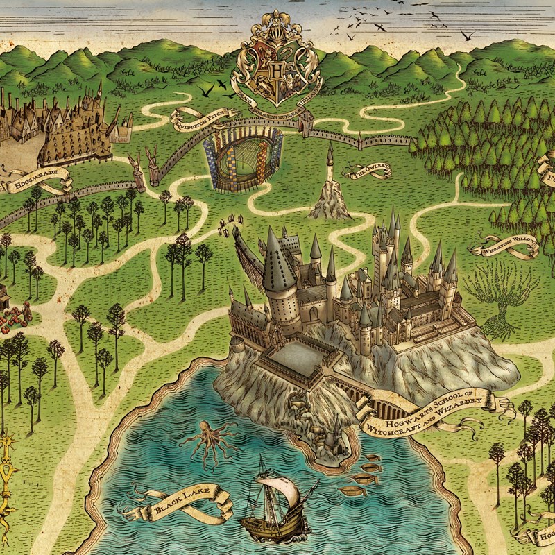 Poster du plan de Poudlard MinaLima - Harry Potter