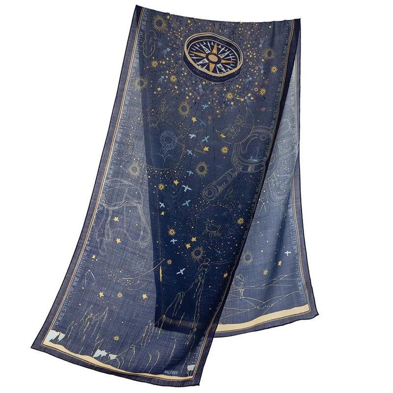 Echarpe en laine et soie 46x180 Les voyages du petit prince