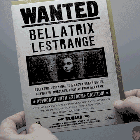 Carte de voeux lenticulaire - Bellatrix Lestrange Wanted