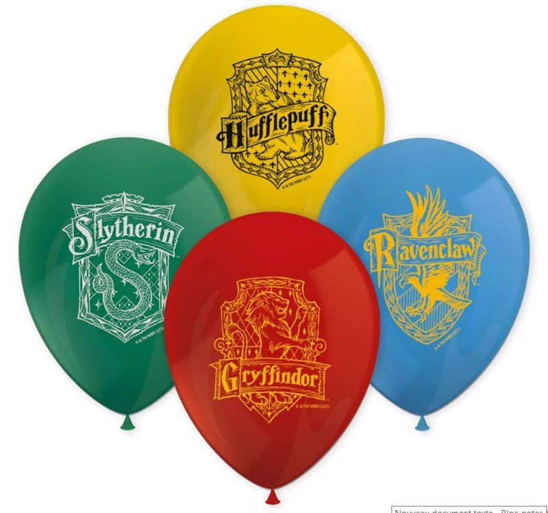 Lot 4 ballons latex Harry Potter 30 cm